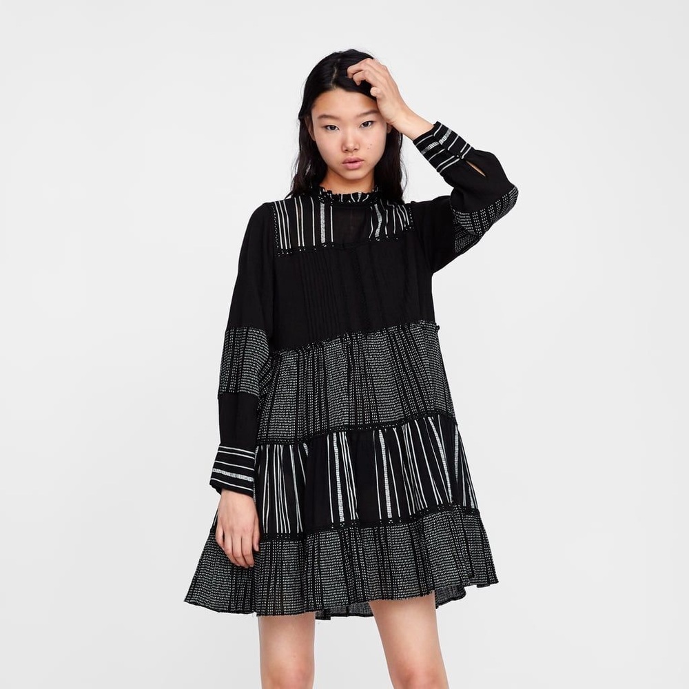 Zara dress with contrasting embroidery